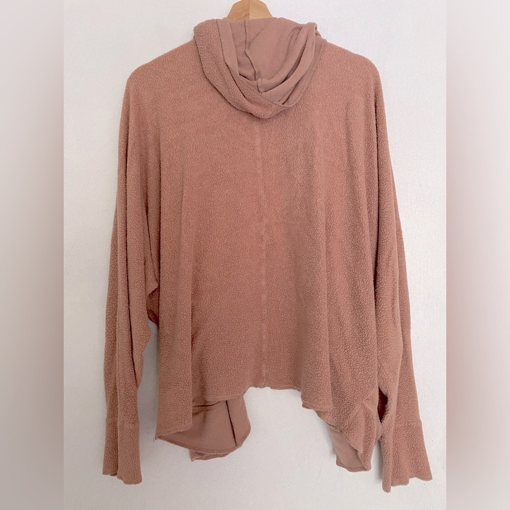 Silence + Noise Pink Fuzzy Draped Open Front Hood… - image 4